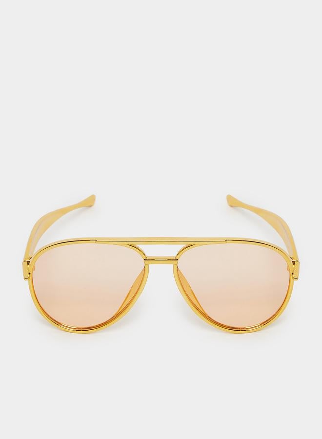 ستايلي نظارة شمسية أفياتور بإطار معدني ذهبي - Image 2